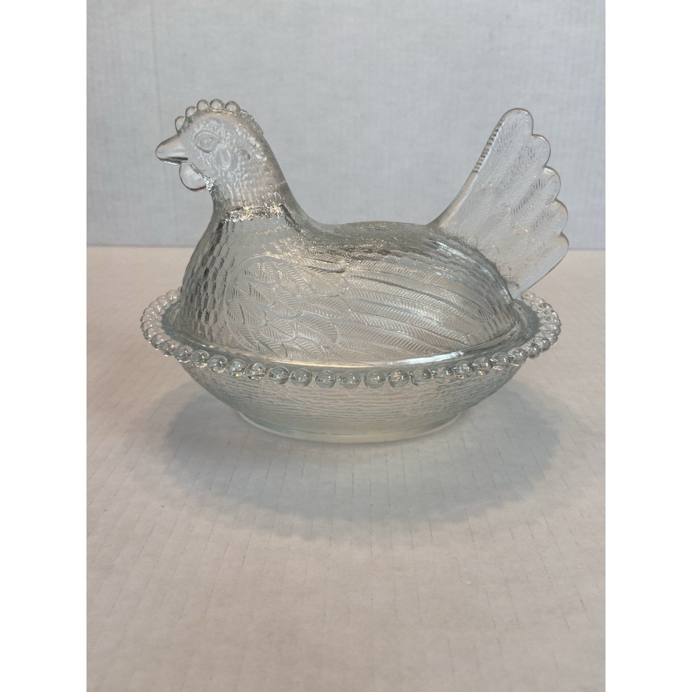 Indiana Glass 7 inch Clear Hen on a Nest